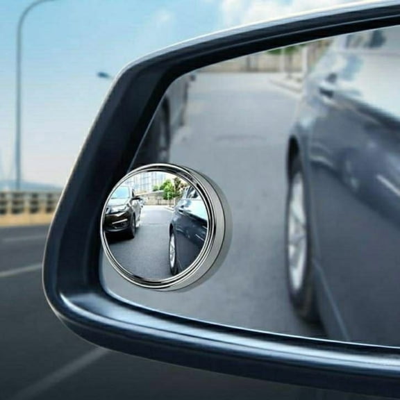 2Pcs Round Blind Spot Mirrors, Universal Front Mount Flat Wide Angle Side Rearview Mirror for Multiple Vehicles