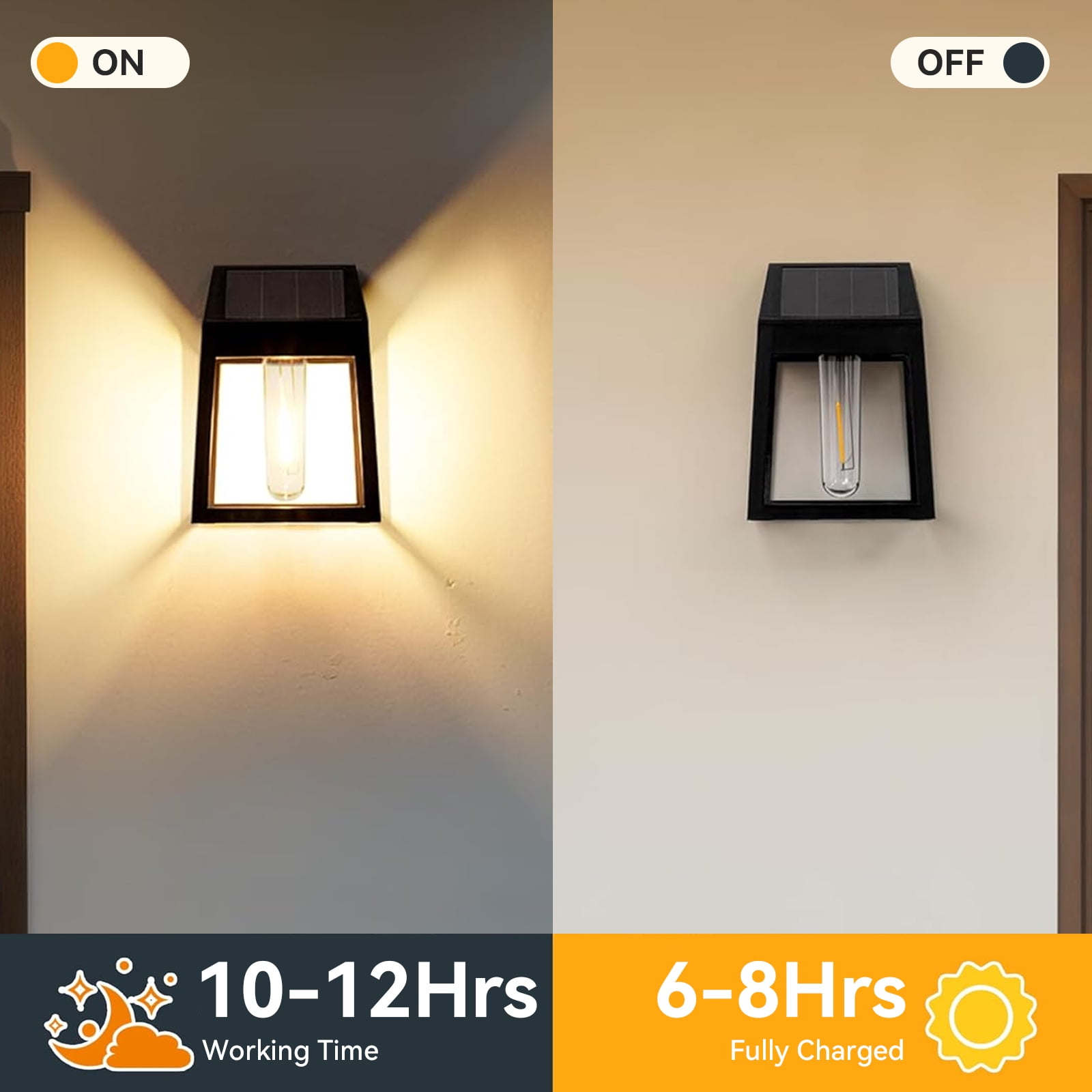 Solar Lights Outdoor, 4 Pack Waterproof Solar Powered Wall Lights Lanterns for Patio Deck Fence Garden Decor