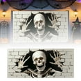 thumbnail image 2 of Skeleton Halloween Garage Door Cover Banner 16x7ft Halloween Garage Wall Decorations for Outdoor Home Yard Large Hanging Backdrop Party Decor, 2 of 6