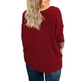 thumbnail image 5 of Cueply Women's Plus Size Tops Long Sleeve Shirts V Neck Blouses Button Down Tie Knot Tunic, 5 of 6