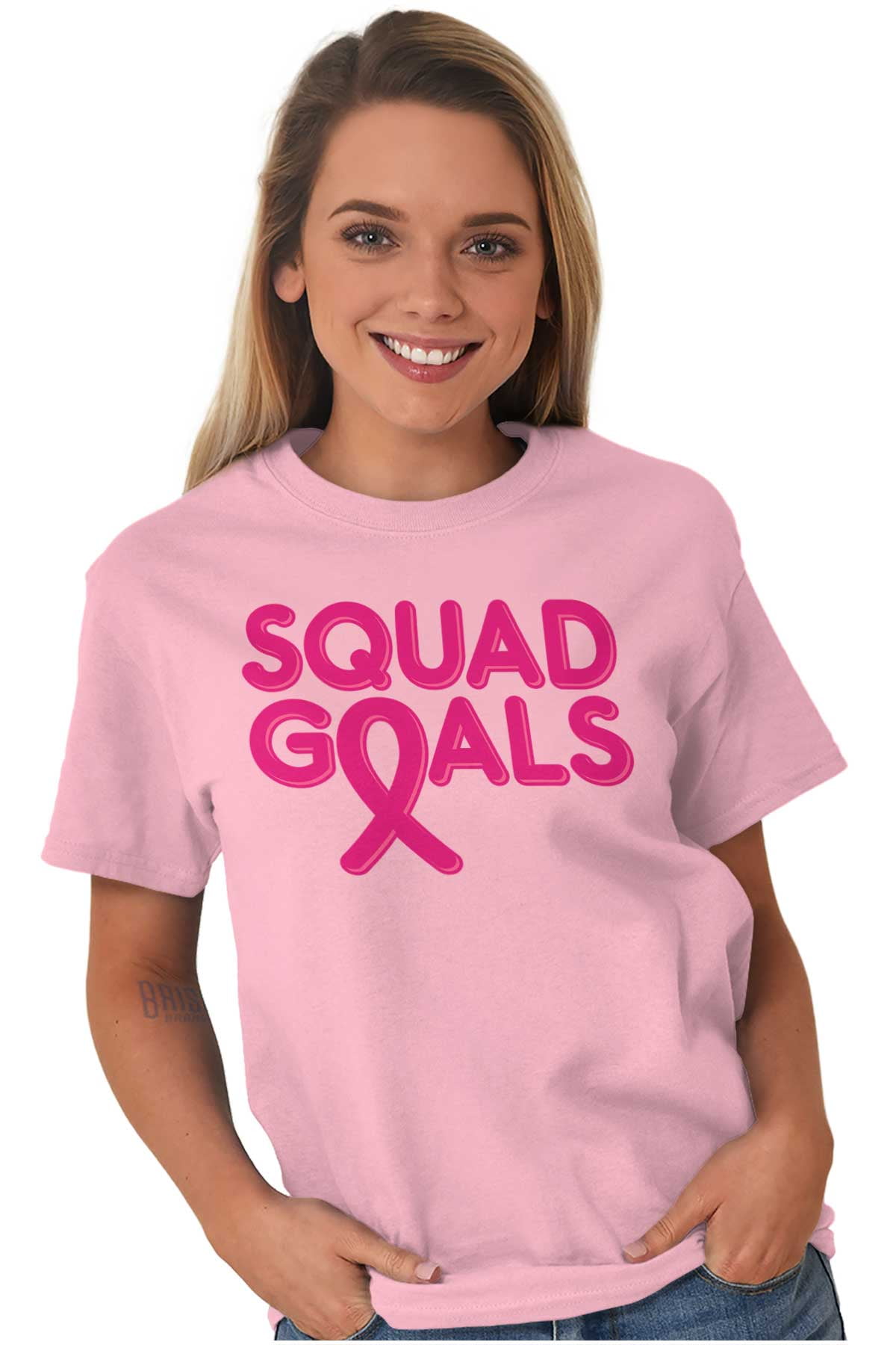 Breast Cancer Awareness Squad Goals Womens Graphic T Shirt Tees Brisco Brands S 