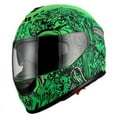 thumbnail image 3 of 1Storm Motorcycle Full Face Helmet Street Bike Dual Visor/Sun Shield HJAH15 Monster Skull Green, 3 of 6