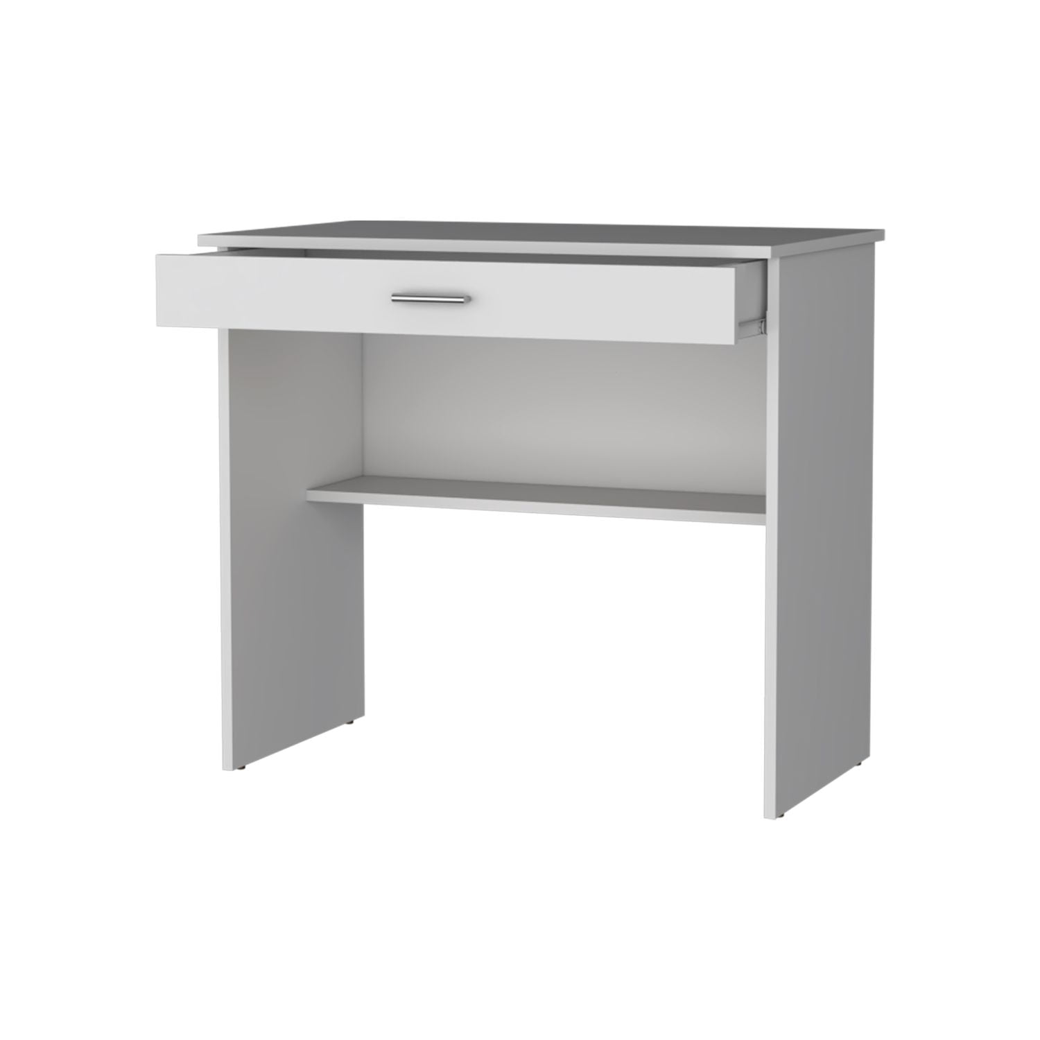 Asteroutdoor Storage Desk with Drawer and Shelf, Modern Computer Desk for Office