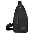 thumbnail image 4 of Bolso de pecho para hombres y mujeres, bolso de hombro, mochila, bolsillos con correa, mochila para , senderismo, acampar, hacer ejercicio al , negro Sunnimix Bolsos de pecho para hombre, 4 of 7