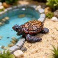 thumbnail image 2 of Realistic Resin Sea Turtle Figurine, Hand Painted Mini Tortoise Statue For Garden Aquarium And Fish Tank Decor, Cute Ocean Animal Ornament For Home Desktop Display, Orange (Multicolor, 7.6*6.5*3CM), 2 of 4