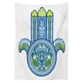 thumbnail image 3 of Ambesonne Hamsa Tablecloth Rectangular Table Cover, Mysticism Koi Fish, 60"x90", Blue Green Yellow, 3 of 4