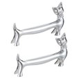 thumbnail image 3 of Chopsticks Rest Holder Alloy Chopsticks Holders Dining Table Tableware Storage Silver Cat Shape 2Pack, 3 of 4