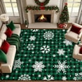 thumbnail image 6 of Bleum Cade 8'x10' Christmas Snowflake Area Rugs for Living Room, Washable Rugs for Bedroom Dinning Room,Green Buffalo Plaid Rug Ultra Soft Non Slip Durable Large Carpet Home Decor, 6 of 9