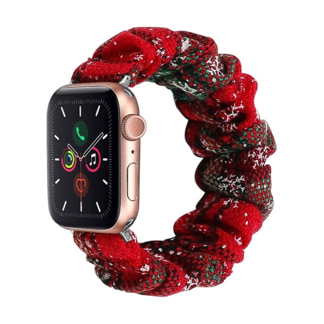 Compatible con Apple Watch Band 38 mm 40 mm 42 mm 44 mm Tejido floral suave Elástico Scrunchies iWatch Bands para Apple Watch Series 6, SE, 5, 4, 3, 2, 1 - Style4, L/38-Style4-L/38 brillar Electrónica