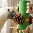 thumbnail image 5 of Natural Wood Parrot Chew Toy with Pinecones, Wooden Blocks Hanging Toy for Large Medium Birds, Boredom Relief Foraging Toy, African Grey Macaw Accessories, 5 of 6