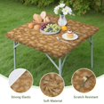 thumbnail image 4 of Golden Christmas Snowflake Pattern Square Fitted Tablecloth with Elastic Edge,Square Table Cover,Washable Elastic Table Cover for Home Kitchen Party Decor 34"x34", 4 of 6