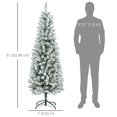 thumbnail image 3 of HOMCOM 6ft Flocked Pencil Artificial Christmas Tree with Steel Base, Green, 3 of 10
