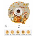 thumbnail image 6 of 15 Inch Round Placemats Set of 6, Fall Turkey Non Slip Heat Insulation PP Table Mats, Happy Thanksgiving Pumpkin Maple Leaf Washable Place Mats for Kitchen Dining Party Table Decor, 6 of 7