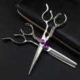 thumbnail image 2 of Kit de tijeras profesionales para cortar el cabello, acero inoxidable 440C, juego de tijeras de barbero para hombres y mujeres., 2 of 5