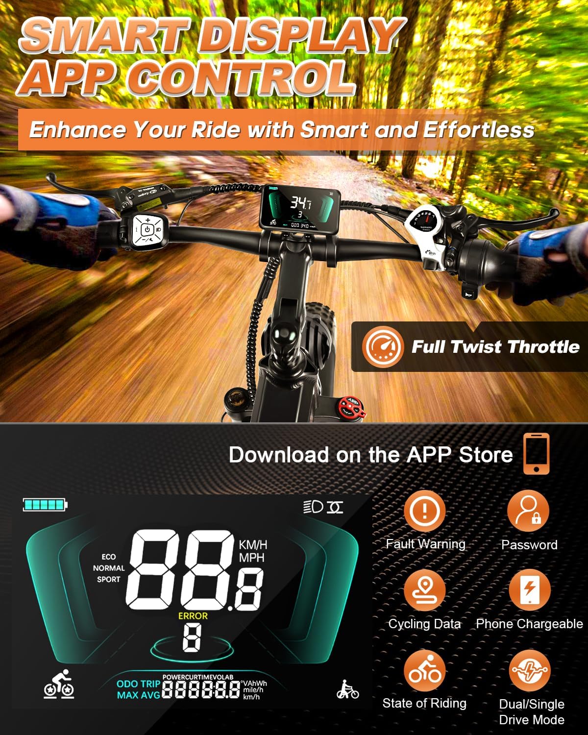 W Wallke 48V 22Ah Foldable Electric Mountain Bicycles,  2800W Dual Motor Ebike, Long Range E-Bike , 26" Fat Tire All Terrain 31-35MPH Fast Ebike Adults, Full Suspension Offroad City E-Bicycle, UL2849