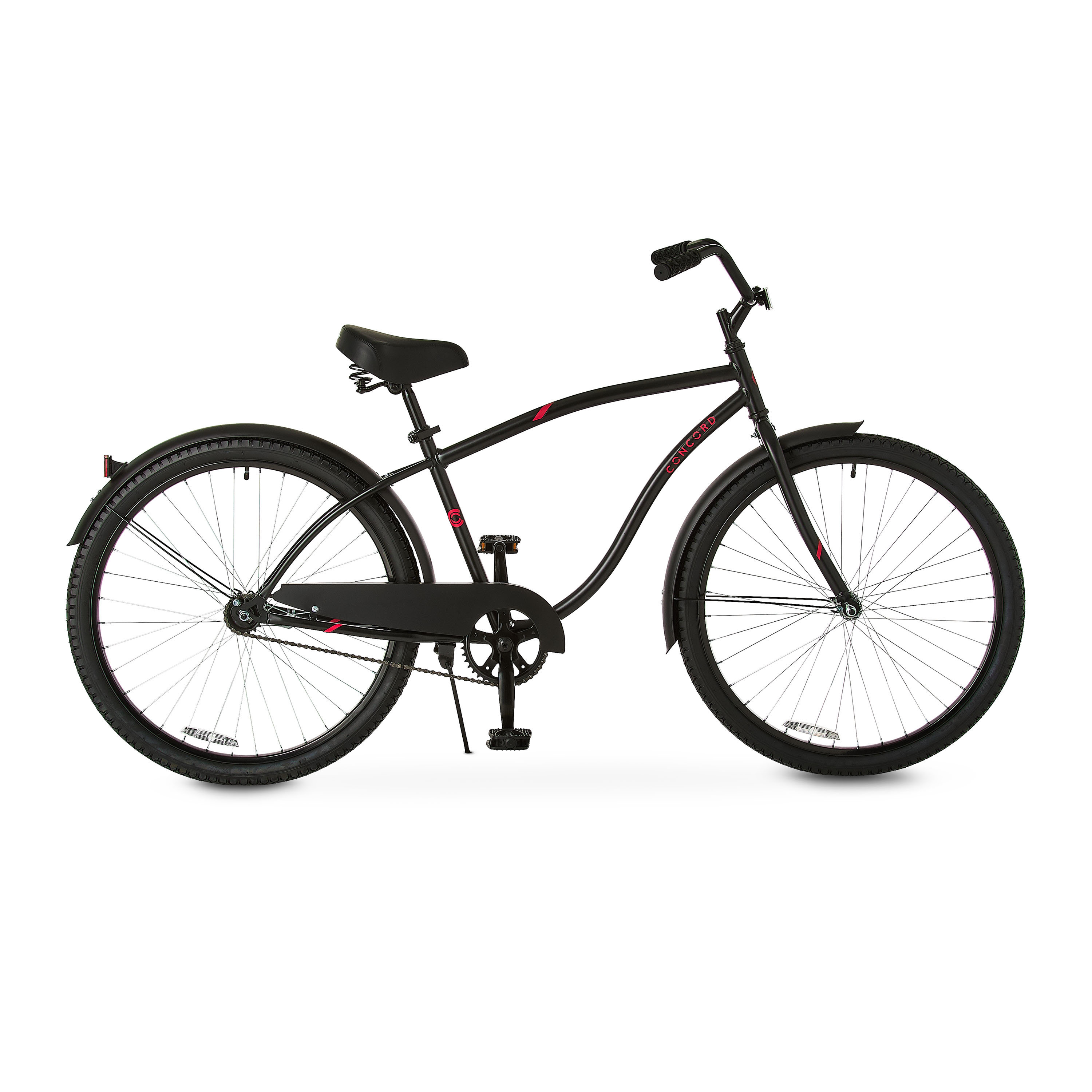 Concord 26" Pacifica Cruiser Bicycle, Fits Riders 5'2" - 5'10"+, Adult, Unisex, Matte Black
