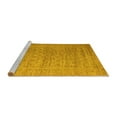 thumbnail image 2 of Ahgly Company Machine Washable Indoor Round Abstract Yellow Modern Area Rugs, 6' Round, 2 of 4