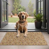 Brown Christmas Pattern Door Rugs,Washable Non Slip Door Mats Indoor,Decorative Door Mats,Entry Mat Indoor for Entrance,Bedroom,Kitchen,Bathroom,20"x32"