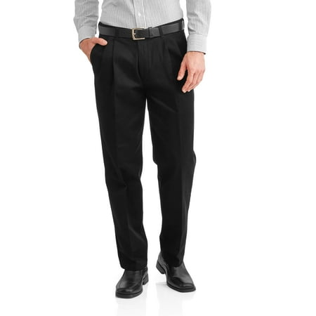 Big Men's Wrinkle Resistant Pleated 100% Cotton Twill Pant with (Best No Wrinkle Pants)