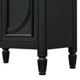 thumbnail image 2 of Isolde Modern Bathroom Vanity with Ceramic Sink, Drawer, Shelves, Cabinet, Rubberwood, MDF, Black, 2 of 17