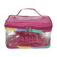 thumbnail image 1 of 1 Pc Bolsa de Maquillaje Cuadrada Portátil para Vacaciones, Camping y Viajes Color Rosa Rojo, 1 of 4