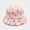 Light pink, variant on Bucket Hat For Women Sweet Bow Print Thick Soft Plush Wide Brim Hats Elastic Band Ear‑Warming Cold Weather Outdoor Headwear