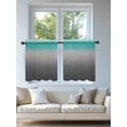 thumbnail image 4 of Turquoise Grey Ombre Tier Curtains 24 Inch Length,Sheer Curtains for Bedroom Living Room Window Teal Modern Geometric Striped Abstract Art Kitchen Curtains Half Window Drapes 27.5"x24" 2 Panels, 4 of 7
