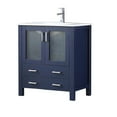 thumbnail image 2 of Volez 30 in W x 18.25 in D Navy Blue Bath Vanity, White Ceramic Top, and Faucet Set, 2 of 5