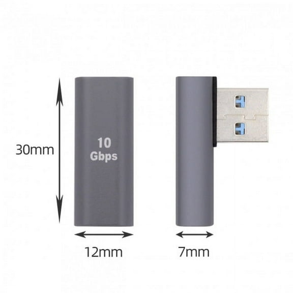 JSER USB-C Type C Female Low Profile 90 Degree Left Angled to USB 3.0 A Male Data Adapter for Laptop Desktop