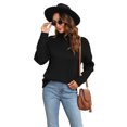 thumbnail image 7 of Uvplove Womens 2025 Fall Casual Turtleneck Batwing-Sleeved Chunky Ribbed Knit Tunic Sweaters in Pullover Style, 7 of 7