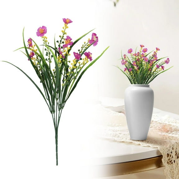 YAZHPA Artificial Flowers Faux Plants Spring Decoration Plastic Plants UV Resistant Shrubs for Home Indoor Outside Garden Window Porch Pots Decoration Hot Pink