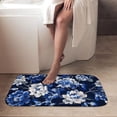 thumbnail image 4 of 1pc Blue and White Floral Fabric Absorbent Non-Slip Bathroom Thickened Flannel Rug Decor,Soft,Quick Drying,Suitable For Indoor/outdoor Use,Bathrooms,Bedrooms,Kitchens,Terrace,Laundry Rooms,16"x24", 4 of 9