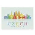thumbnail image 1 of Prague Cutting Board, Rainbow Colored Composition with Building Silhouettes Czech Republic Typography, Decorative Tempered Glass Cutting and Serving Board, in 3 Sizes, by Ambesonne, 1 of 2