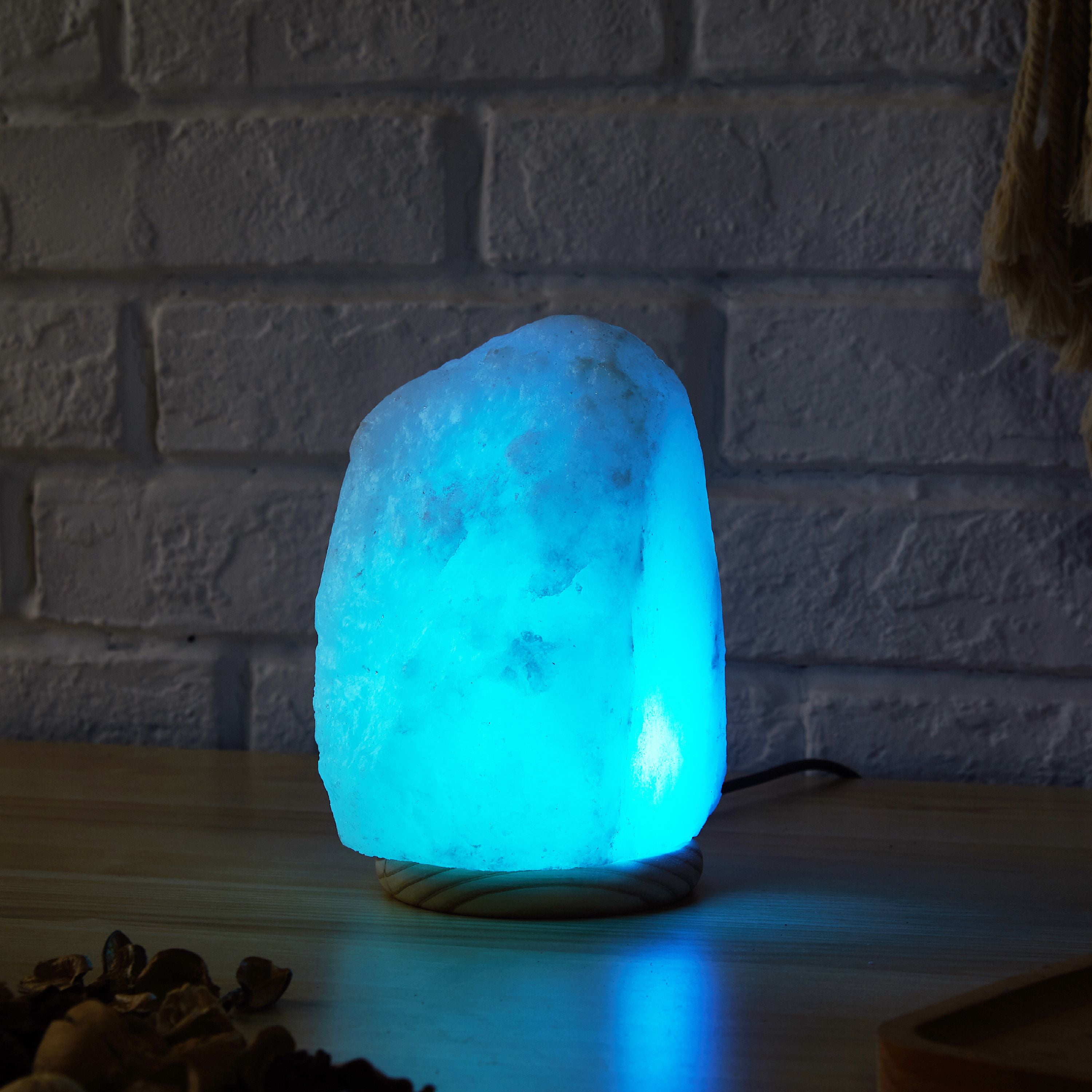 Himalayan Shop LED Lamp Changing Color Salt Cord, White USB with