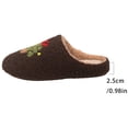 thumbnail image 4 of Christmas Fuzzy Slippers for Women Cute Santa Xmas Tree Print Funny Matching House Slipper Memory Foam Slip on Winter Shoes, 4 of 7