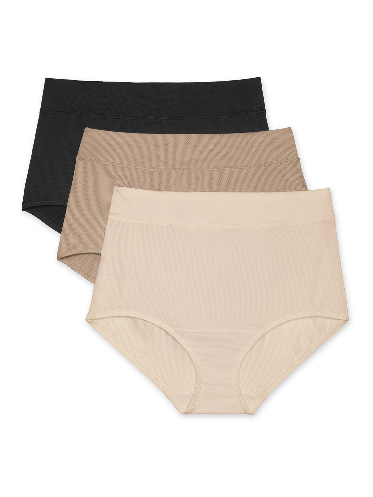 Photo 1 of Blissful Benefits by Warner's Women's No Muffin Top Micro Breathable Brief, 3-Pack (L)