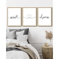 thumbnail image 4 of SHENIFY Sweet Dreams Sign Wall Decor Bed Bedroom Farmhouse Guest Room Wood Rustic Over Bed Wall Art Hanging Decoration 11x14in3pcs Natural Framed, 4 of 5