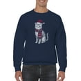 thumbnail image 2 of Festive Cat in Santa Hat Art Women's Sweatshirt, 2 of 3