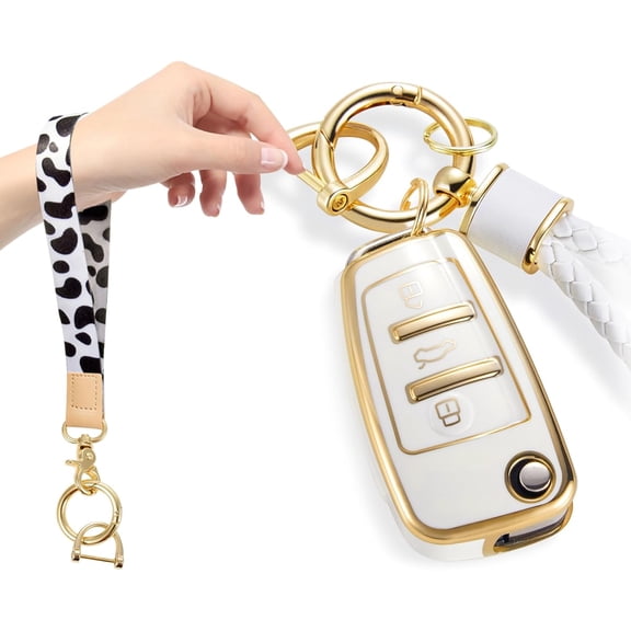Key Fob Cover Compatible with Fit for Audi A1 A3 A4 A5 A6 Q3 Q5 Q7 TT S3 R8, Fashionable Cute Keychain Upgraded Soft Key Case Remote Protection Shell Keychain Case Holder Protector,1