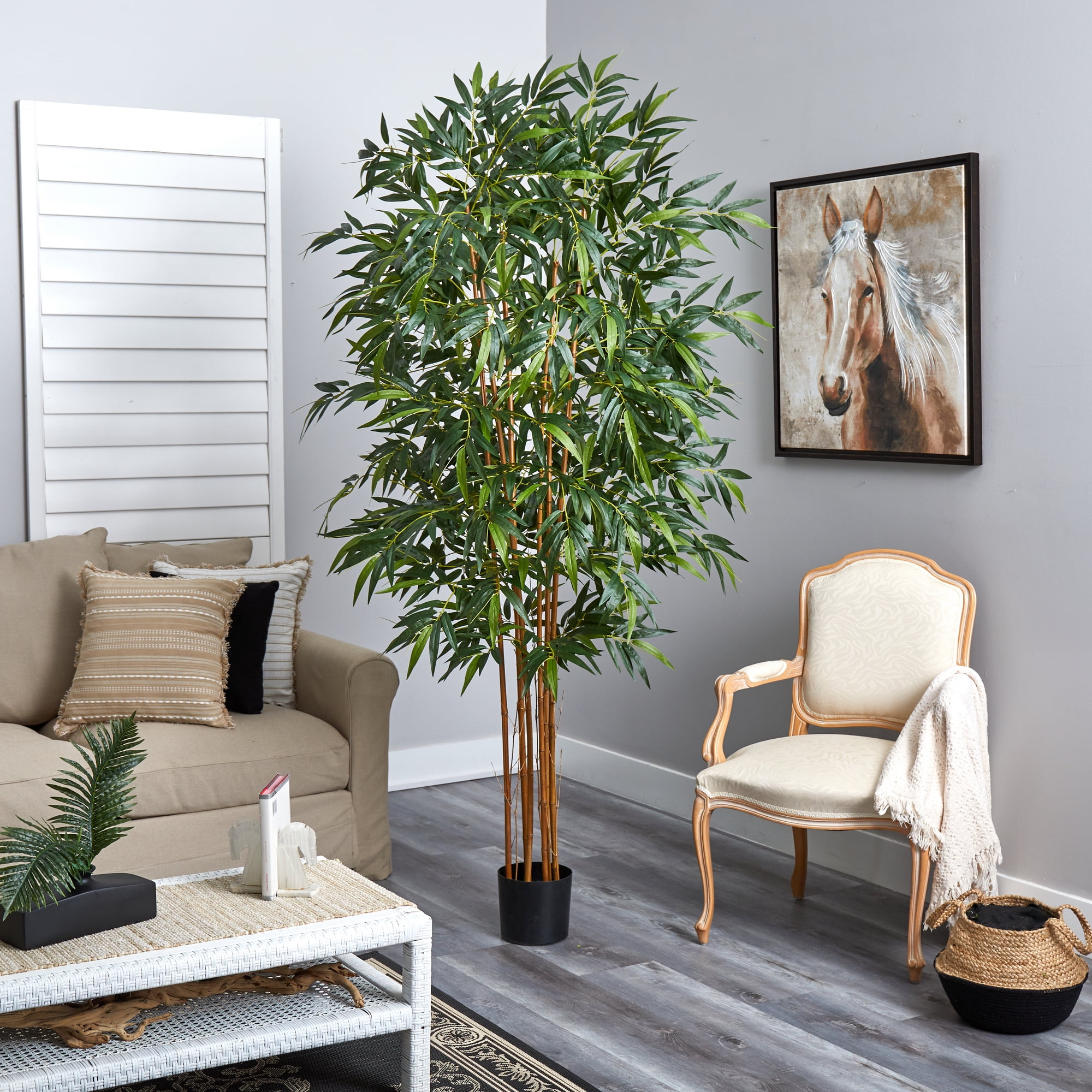 Charlton Home® 7 ft. H Bamboo Artificial Tree UV Resistant (Indoor/Outdoor)