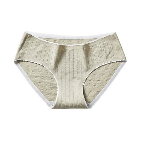 

Knosfe Women s Stretch Panties Soft Stripe Underwear Cotton Breathable Mid Waisted Briefs L