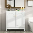thumbnail image 4 of Polup 33-inch Modern Metal White Kitchen Sideboard with Doors and Adjustable Shelves Home Floors Support, 4 of 8