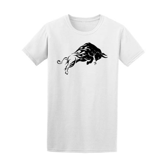 Bull Flame Trail Tattoo T-Shirt Men -Image by Shutterstock, Male XX-Large