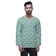 thumbnail image 1 of Atasi Cotton Slub Long Sleeve Kurta For Men Keyhole Neck Ethnic PrintedShirt, 1 of 1