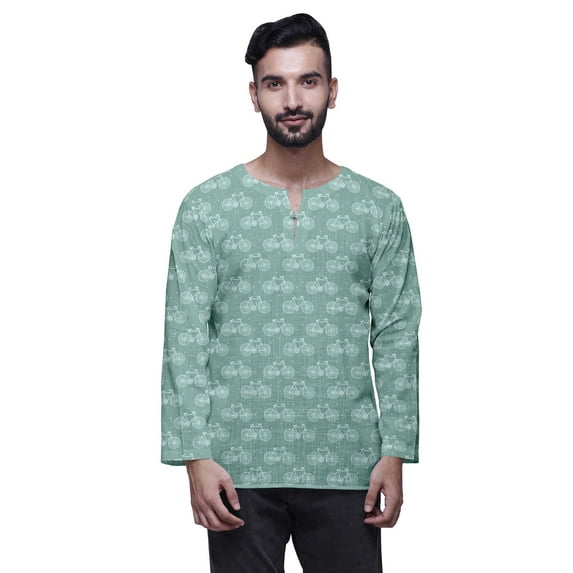 Atasi Indian Traditional Kurta For Men Keyhole Neck Short Kurta Shirt For Boys