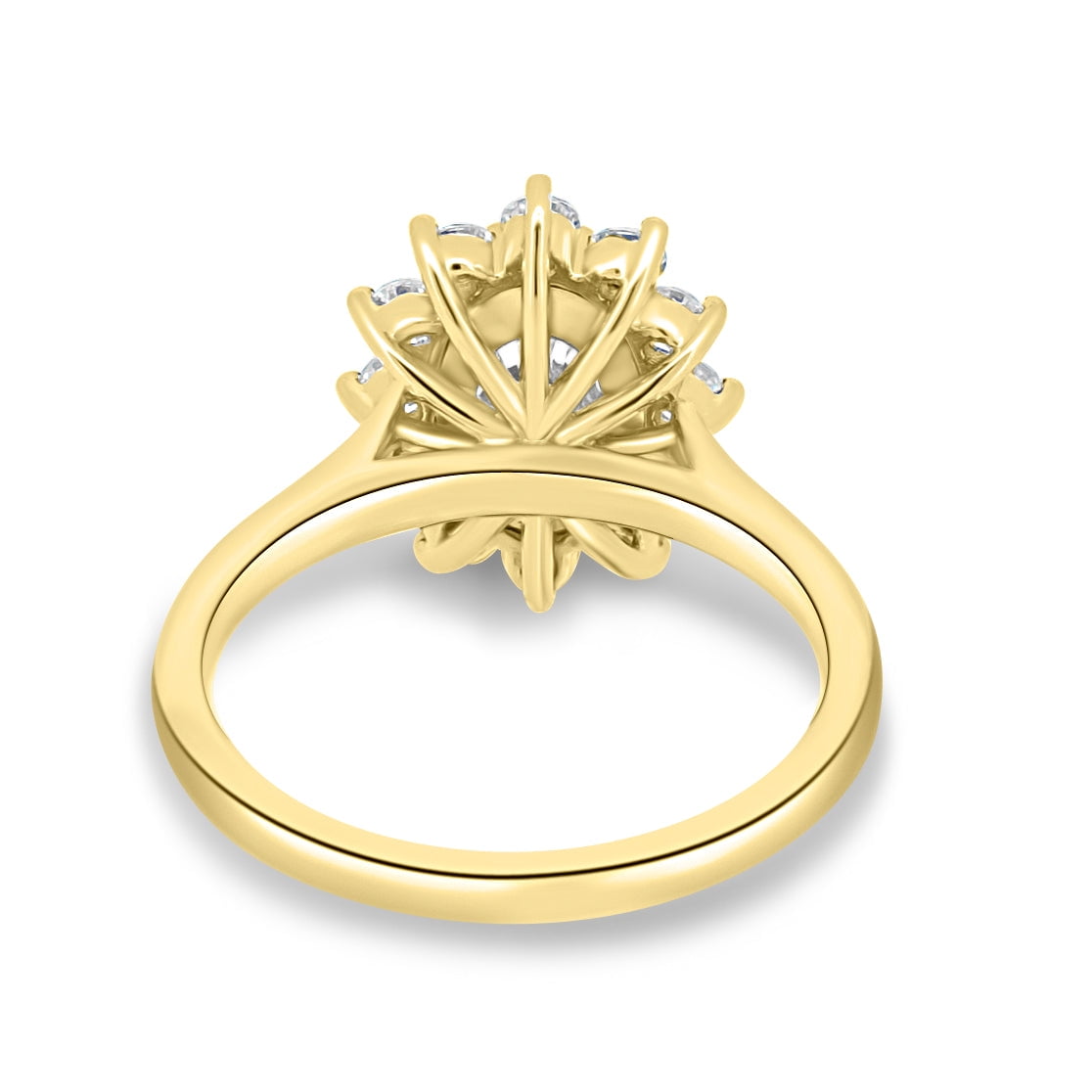 ESTE ORIGIN 2.00Ct Oval Cut Moissanite Engagement Ring – Halo & Cathedral Setting in 14K Yellow Gold for Women