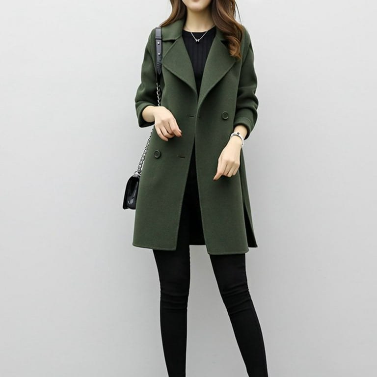 Army green coat womens clearance