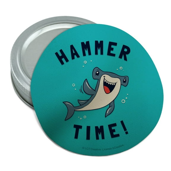 Hammerhead Shark Hammer Time Funny Humor Round Rubber Non-Slip Jar Gripper Lid Opener