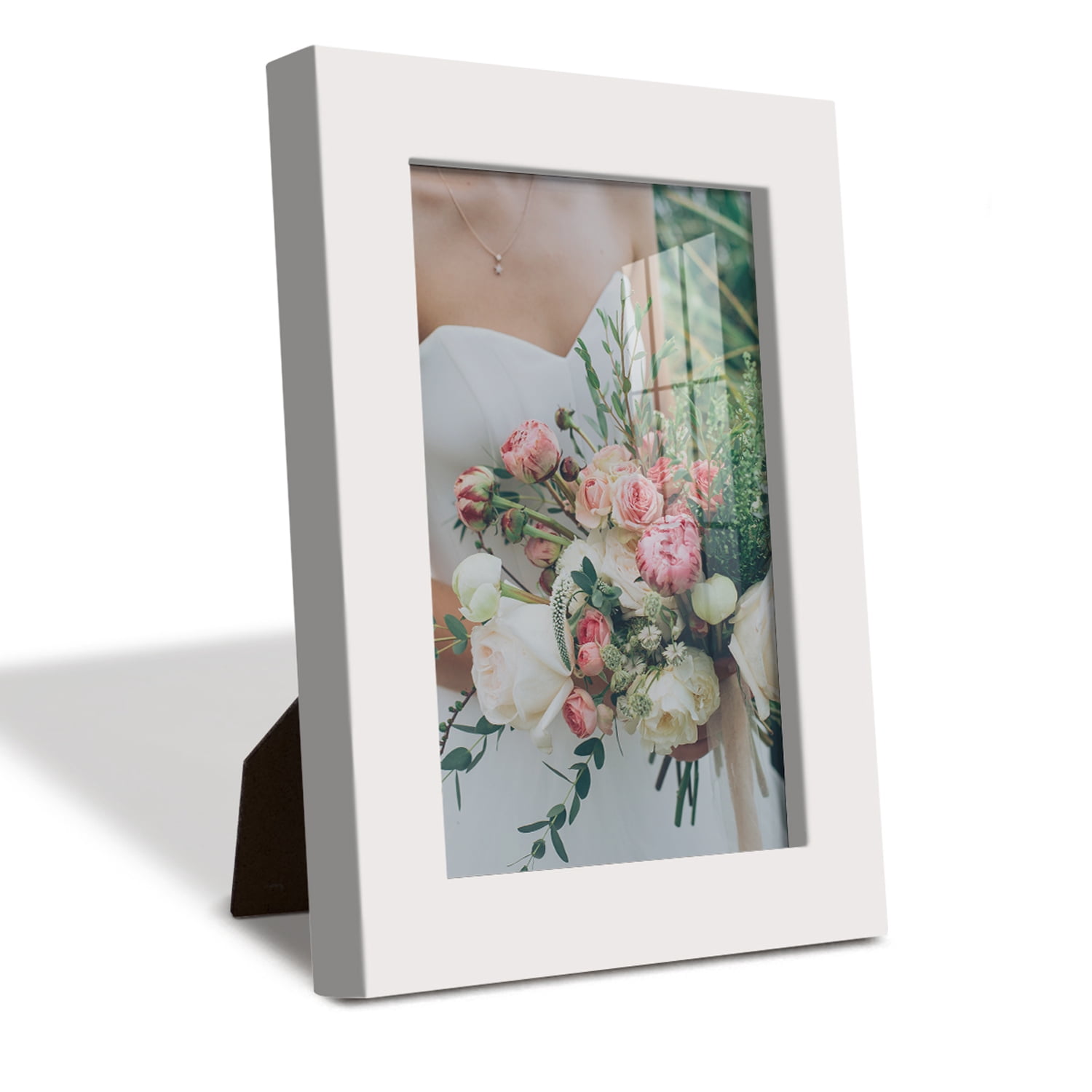 Modern 4 in. x 6 in. White Picture Frame (Set of 2)