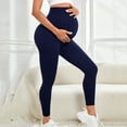 thumbnail image 4 of XUNKUSGA Maternity Leggings High-Waisted Stretchy Breathable Leggings for Women Casual Solid Color Yoga Pants Classic Full-Length Yoga Pants Women S-2XL Blue, 4 of 9